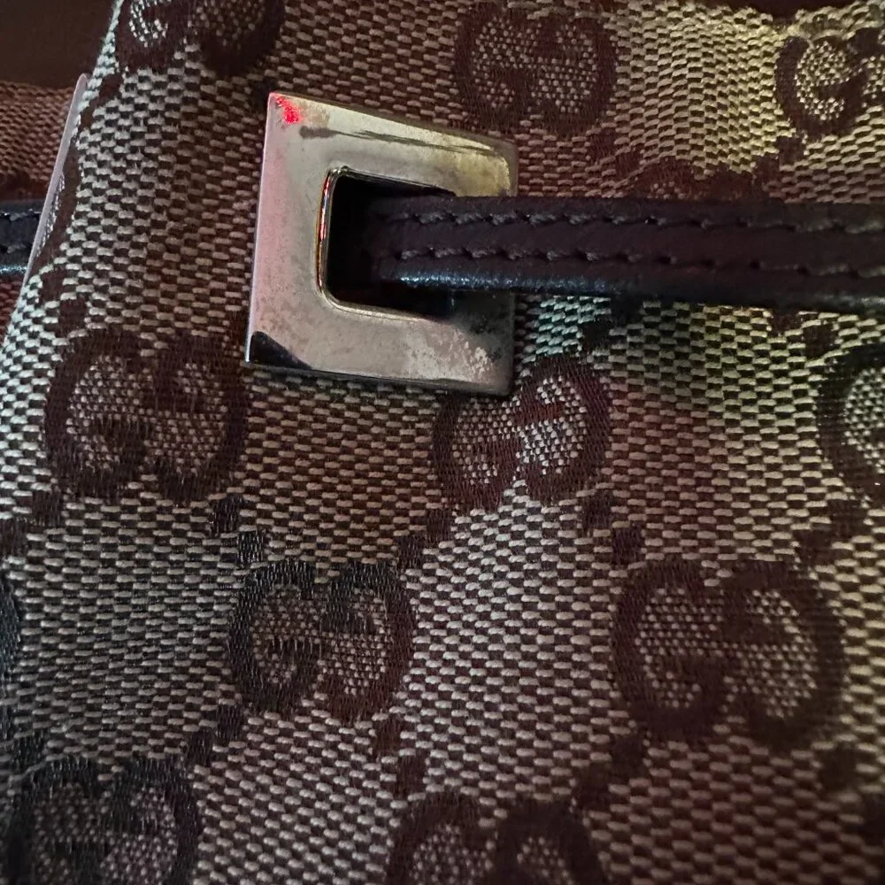 Gucci GG Pattern Rucksack Drawstring Backpack - Picture 7 of 16